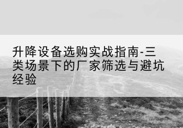 莘县移动式升降机厂家推荐-升降设备选购实战指南-三类场景下的厂家筛选与避坑经验